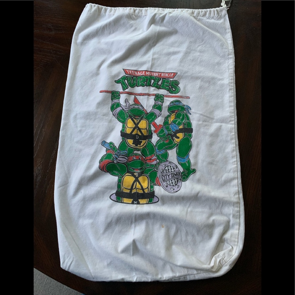 RARE Vintage Ninja Turtles Bag Innovo Laundry Bag Clothing Sack Retro 28.5 x 18"